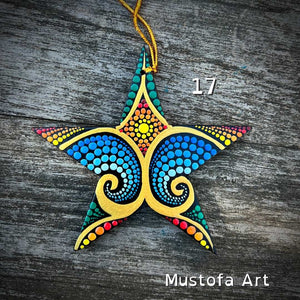 Unpainted Handmade Wooden Star by Mustofa Art