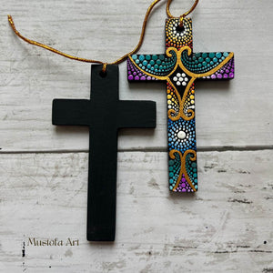 Small Unpainted Handmade Wooden Crosses by Mustofa Art