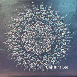 Underwater Crop Circle Mandala Painting on Wood Board by Christina Lee