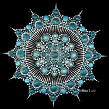 Load image into Gallery viewer, Blue Snow Star 12&quot; x 12&quot; Mandala
