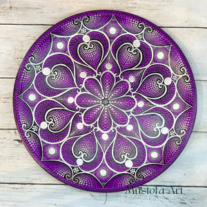 Beautiful Wooden Plate Hand Painted by Mustofa Art *Multiple Options