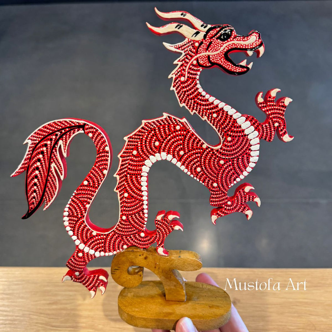 Standing Dragon Carved and Painted by Mustofa Art