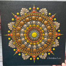 Load image into Gallery viewer, Yellow Sun 8&quot; x 8&quot; on Canvas by Christina Lee

