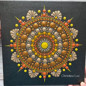 Yellow Sun 8" x 8" on Canvas by Christina Lee