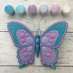 Butterfly Painting Kit by The Dot Shop Gallery - Analogous Periwinkle Colors