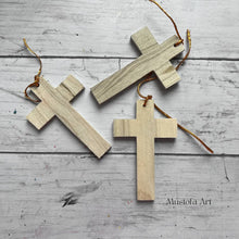 Load image into Gallery viewer, Small Unpainted Handmade Wooden Crosses by Mustofa Art

