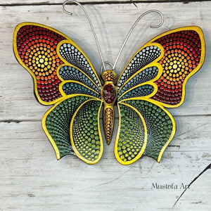 Mini Magical Butterfly Hand carved and Dot Painted by Mustofa Art Various Options