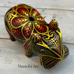 House Hippo Hand Carved and Painted By Mustofa Art