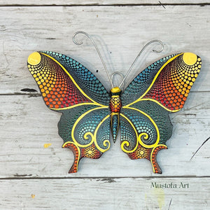 Mini Magical Butterfly Hand carved and Dot Painted by Mustofa Art Various Options