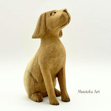 Load image into Gallery viewer, Unpainted Wooden Dog Figurines Hand Carved by Mustofa Art
