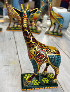 Giraffe Hand Carved and Painted by Mustofa Art Multiple Options