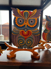 Load image into Gallery viewer, Owl with Stand Double Sided Hand Painted by Mustofa Art
