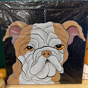 Grumpy 16" x 16" Canvas Dog Painting Mustofa Art