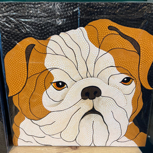 Sleepy 16" x 16" Canvas Dog Painting Mustofa Art