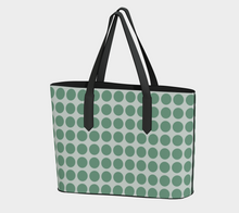 Load image into Gallery viewer, Vegan Leather Bag Green Dots with Brown Straps
