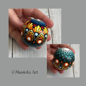 Small Round Wooden Mandala Balls by Mustofa Art