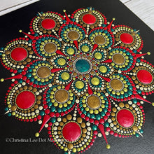 Load image into Gallery viewer, Poinsettia 12&quot; x 12&quot; Mandala on canvas board
