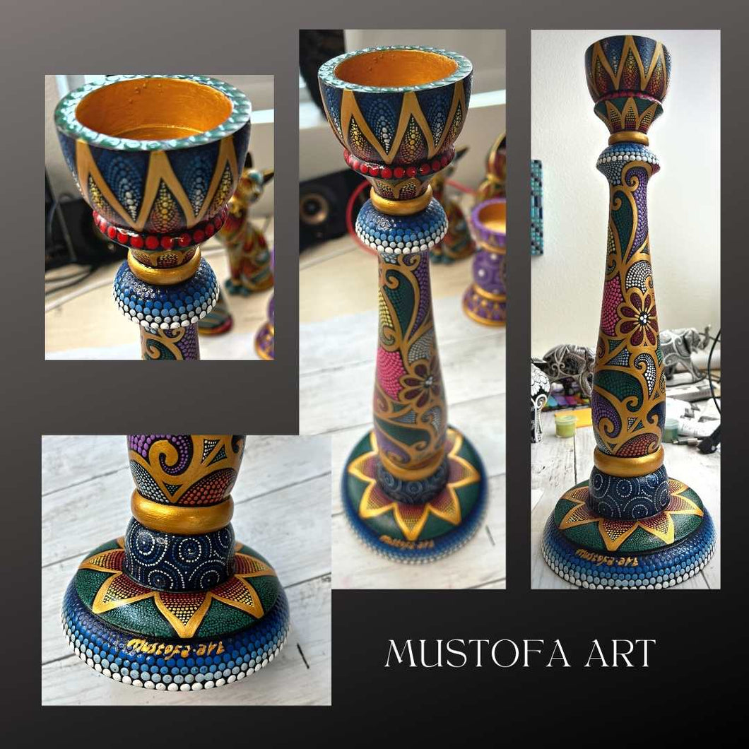 Tall Pillar Candle Holder by Mustofa Art