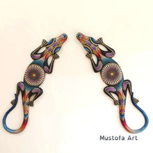 Load image into Gallery viewer, Large Gecko Pair Dot Painting by Mustofa Art
