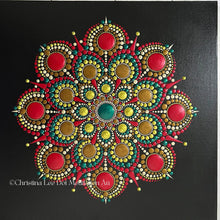 Load image into Gallery viewer, Poinsettia 12&quot; x 12&quot; Mandala on canvas board
