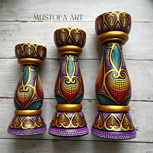 Pillar Candle Holder Set by Mustofa Art