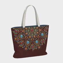 Load image into Gallery viewer, Autumnal Equinox Mandala Lined Tote Bag

