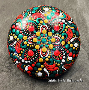 Christmas Colors Mandala Stone