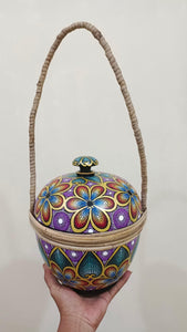 Jar with Hand Woven Rattan Spring by Mustofa Art Various Options