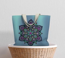 Load image into Gallery viewer, High Frequency Mandala Lined Tote Bag
